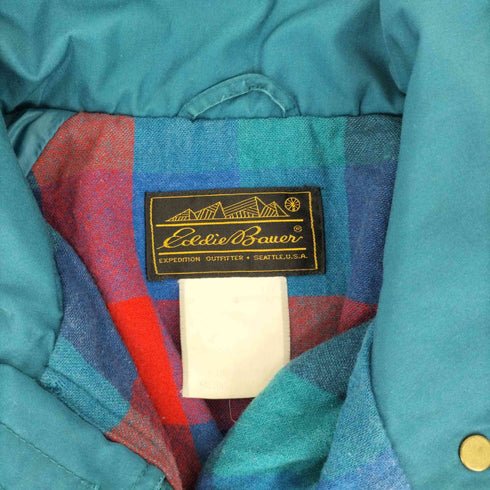 エディーバウアー Eddie Bauer 80-90S 黒タグ 裏地ブロックチェック 比翼 スタンドカラー ジャケット ユニセックス メンズ