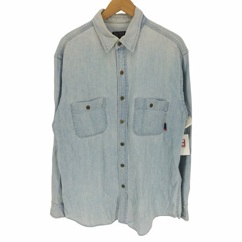 ダナキャランニューヨーク DKNY 90-00S 黒タグ ドーナツボタン デニム シャツ メンズ import:M