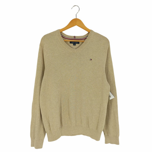 トミーヒルフィガー TOMMY HILFIGER ロゴ刺繍 Vネックニット セーター メンズ import:M