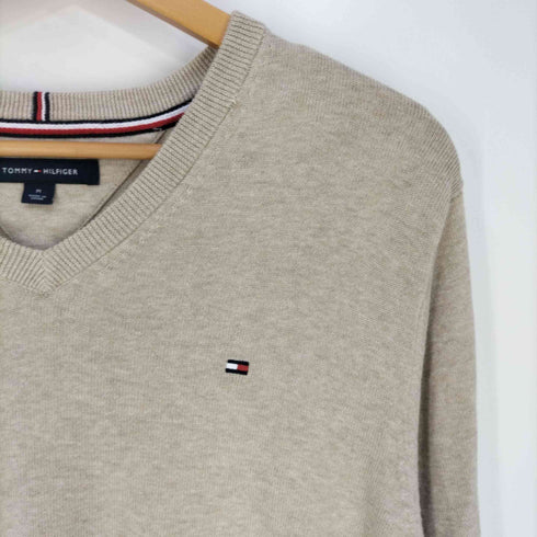 トミーヒルフィガー TOMMY HILFIGER ロゴ刺繍 Vネックニット セーター メンズ import:M