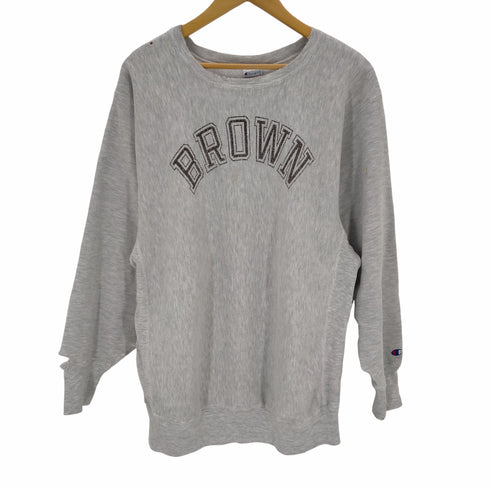 チャンピオン Champion 90S USA製 刺繍タグ reverse weave brown 大学 カレッジ ラバープリント メンズ import:XXL