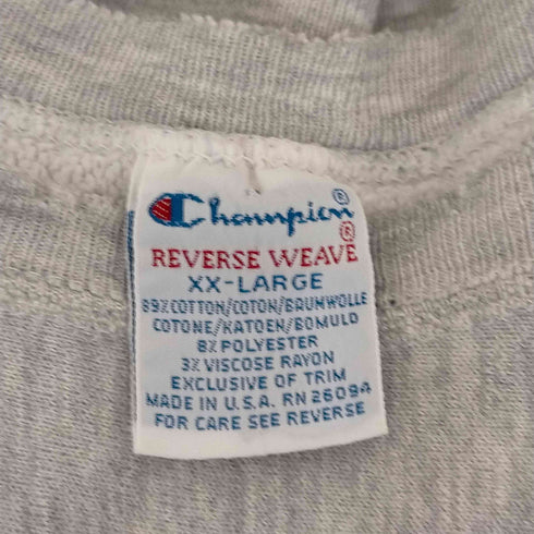 チャンピオン Champion 90S USA製 刺繍タグ reverse weave brown 大学 カレッジ ラバープリント メンズ import:XXL