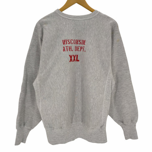 チャンピオン Champion 90S Mexico製 刺繍タグ reverse weave wisconsin ath.dept ラバープリント メンズ import:XL