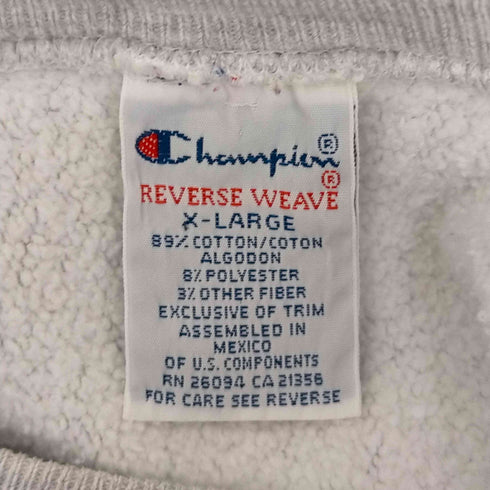 チャンピオン Champion 90S Mexico製 刺繍タグ reverse weave wisconsin ath.dept ラバープリント メンズ import:XL