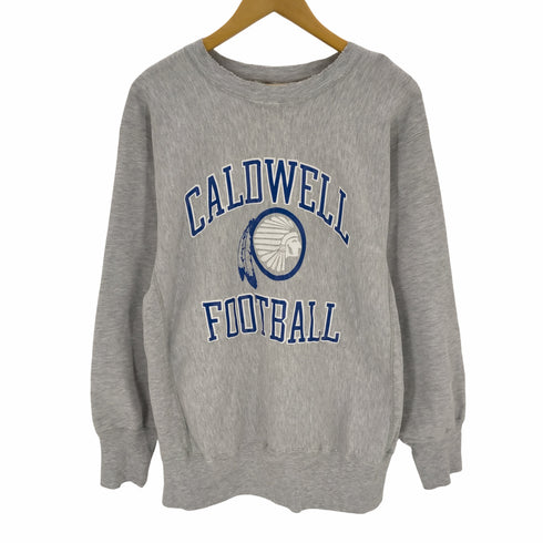 チャンピオン Champion 90S USA製 刺繍タグ reverse weave caldwell football カレッジ 3段 ラバープリント メンズ JPN:XL