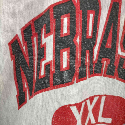 チャンピオン Champion 90S Mexico製 刺繍タグ reverse weave nebraska カレッジ ラバープリント メンズ JPN:L
