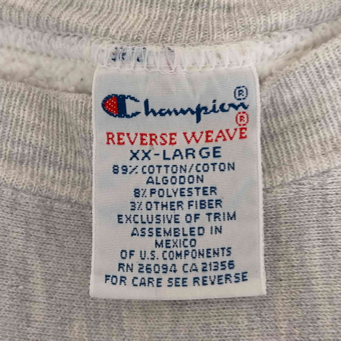 チャンピオン Champion 90S Mexico製 刺繍タグ reverse weave nebraska カレッジ ラバープリント メンズ JPN:L