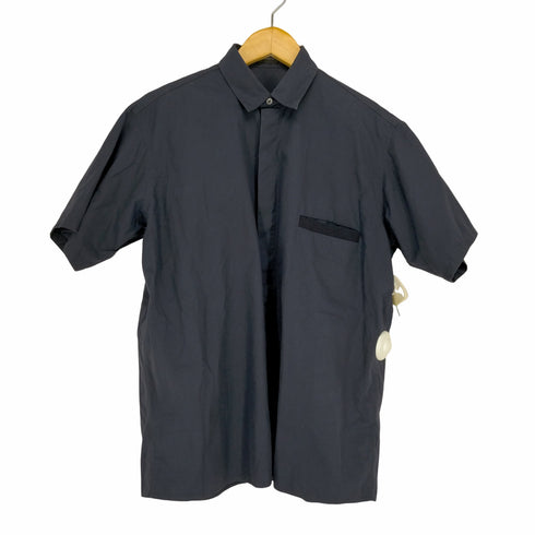 ジルサンダー JIL SANDER ポケットリブデザイン半袖比翼シャツ メンズ US:38