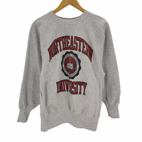 チャンピオン Champion 90S Mexico製 刺繍タグ reverse weave northeastern university 3段 カレッジ ラバープリント メンズ import:M