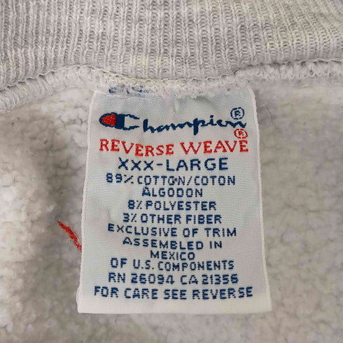 チャンピオン Champion 90S Mexico製 刺繍タグ reverse weave colgate カレッジ ラバープリント メンズ XXL