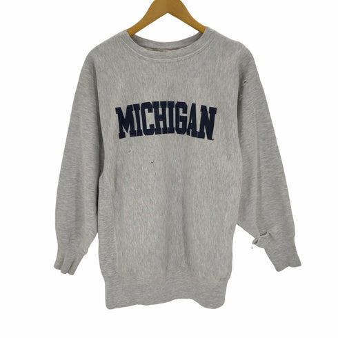 チャンピオン Champion 90S USA製 刺繍タグ reverse weave michigan カレッジ ラバープリント メンズ JPN:XL