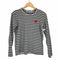 プレイコムデギャルソン PLAY COMME des GARCONS ハートロゴ刺繍ボーダーL/S TEE レディース JPN:L