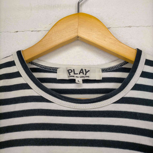 プレイコムデギャルソン PLAY COMME des GARCONS ハートロゴ刺繍ボーダーL/S TEE レディース JPN:L