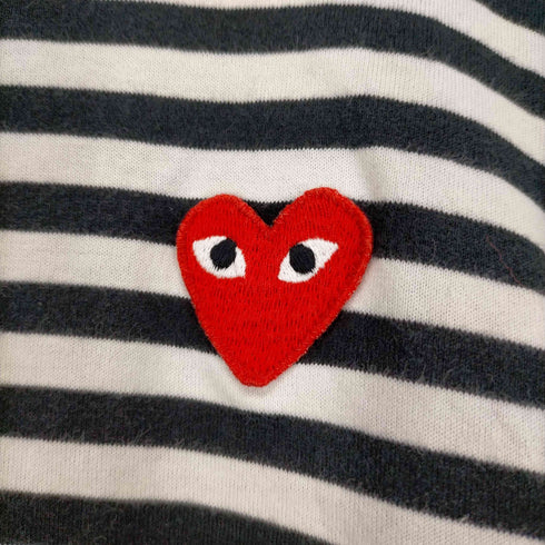 プレイコムデギャルソン PLAY COMME des GARCONS ハートロゴ刺繍ボーダーL/S TEE レディース JPN:L