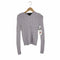 ラルフローレン RALPH LAUREN 00s インパクト21 SLIM FIT ノーカラー コットンケーブルニットカーディガン レディース import:S