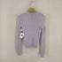 ラルフローレン RALPH LAUREN 00s インパクト21 SLIM FIT ノーカラー コットンケーブルニットカーディガン レディース import:S