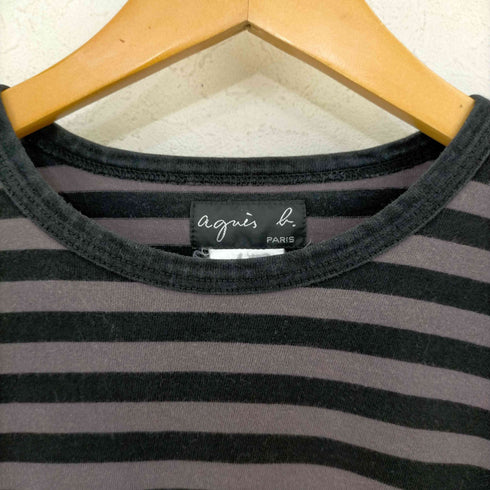 アニエスベー agnes b. PARIS コットンボーダーL/Sカットソー レディース JPN:1