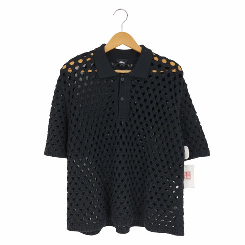 ステューシー Stussy Big Mesh Polo Sweater ビッグメッシュ ニットポロシャツ メンズ import:L