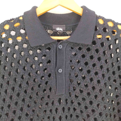 ステューシー Stussy Big Mesh Polo Sweater ビッグメッシュ ニットポロシャツ メンズ import:L