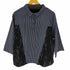 レース切替 ストライプシャツ レディース 3xl