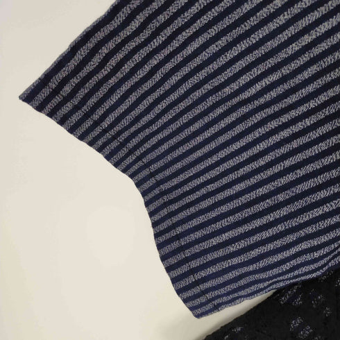 レース切替 ストライプシャツ レディース 3xl