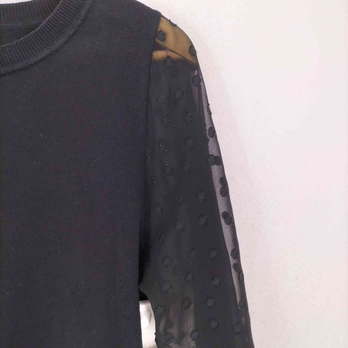 ビューティーアンドユースユナイテッドアローズ BEAUTY & YOUTH UNITED ARROWS ドットシフォンジャカード6分袖ニット レディース FREE