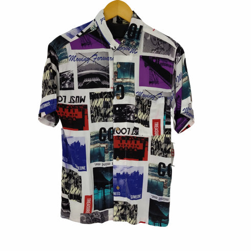 ブルースタンダード BLUE STANDARD 開襟総柄 S/S シャツ オープンカラーシャツ メンズ import:M