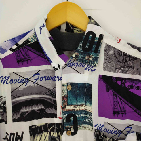 ブルースタンダード BLUE STANDARD 開襟総柄 S/S シャツ オープンカラーシャツ メンズ import:M