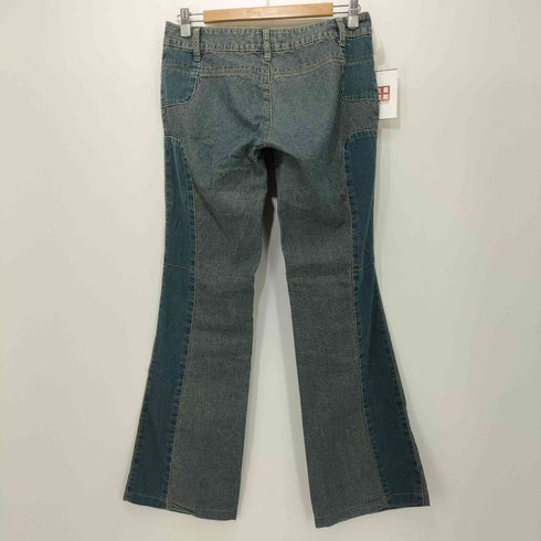 オークリー OAKLEY 00s Y2K rare japanese 切替変形フレアデニムパンツRED CORE DENIM UTILITY PANTS レディース UK8