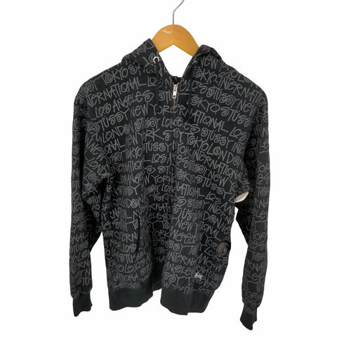 ステューシー Stussy 総ロゴプリントジップアップパーカー メンズ import:M