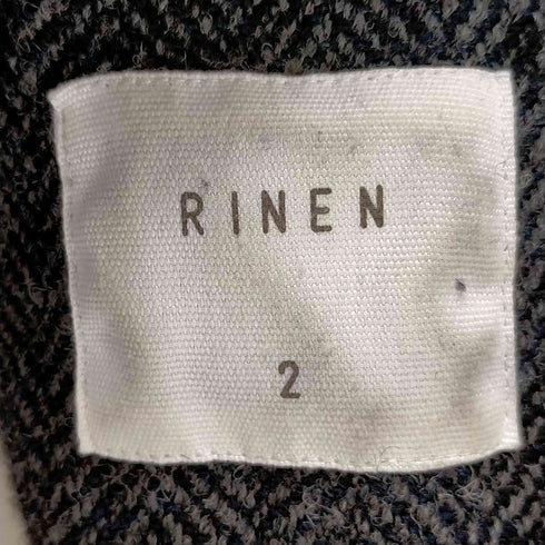 リネン RINEN チンスト ヘリンボーン フラップポケット ウールツイードジャケット メンズ JPN:2