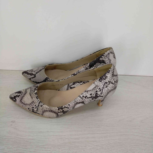 ランダコットンステップ RANDA COTTON STEPS パイソン柄 ヒールパンプス レディース JPN:24.5