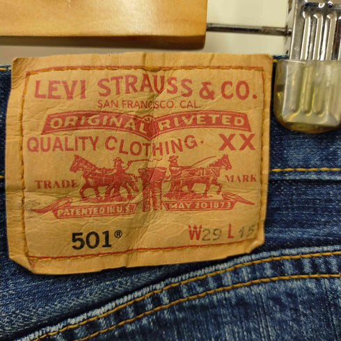 リーバイス Levis 501 裏ボタン359刻印 フィリピン製 ボタンフライデニムハーフパンツ メンズ 29/15