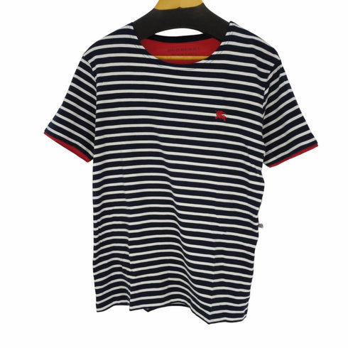 バーバリーブラックレーベル BURBERRY BLACK LABEL スモールロゴ刺繍 ボーダー S/S TEE メンズ 3