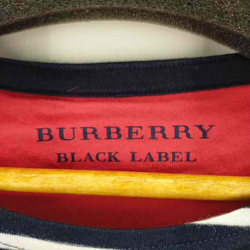 バーバリーブラックレーベル BURBERRY BLACK LABEL スモールロゴ刺繍 ボーダー S/S TEE メンズ 3
