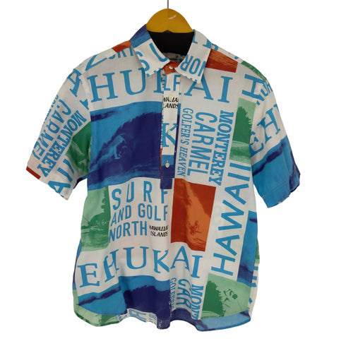 パーリーゲイツ PEARLY GATES S/S ポロシャツ SURF HAWAI サーフィン総柄 メンズ 4
