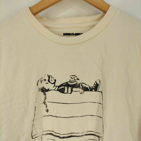 セブンデイズサンデイ SEVENDAYS=SUNDAY フロントプリント クルーネックTシャツ メンズ JPN:L