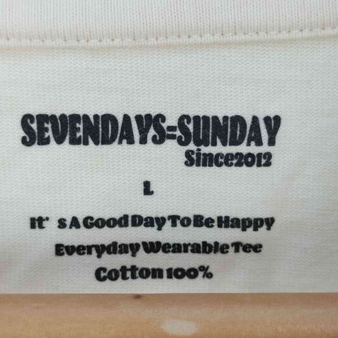 セブンデイズサンデイ SEVENDAYS=SUNDAY フロントプリント クルーネックTシャツ メンズ JPN:L