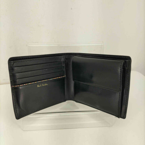 ポールスミス Paul Smith マーケトリーストライプラビット レザー二つ折り財布 メンズ