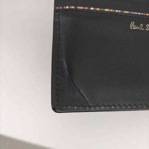 ポールスミス Paul Smith マーケトリーストライプラビット レザー二つ折り財布 メンズ