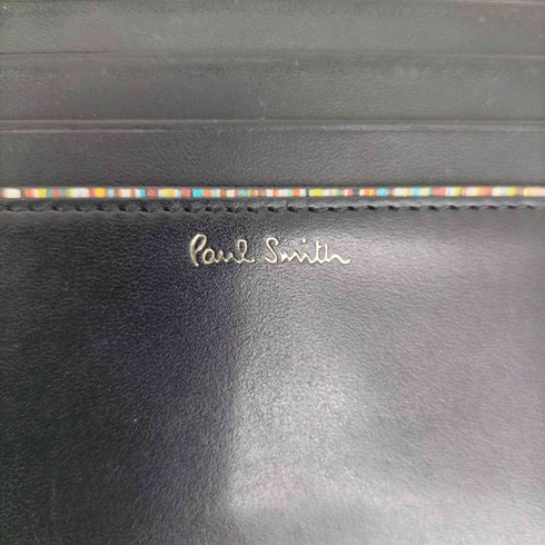 ポールスミス Paul Smith マーケトリーストライプラビット レザー二つ折り財布 メンズ