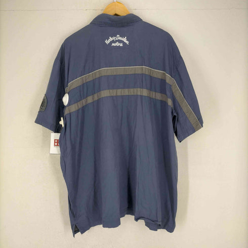 ハーレーダヴィットソン HARLEY DAVIDSON 00S ロゴ刺繍半袖ワークシャツ メンズ 3XL