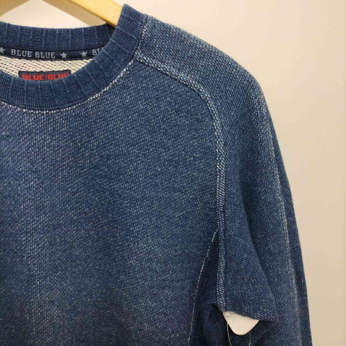 ブルーブルー ハリウッドランチマーケット BLUE BLUE H.R.MARKET 吊り裏毛 INDIGO DYE クルーネックスウェット 裾ポケット メンズ 1