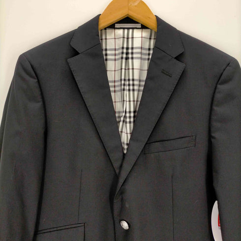 バーバリーブラックレーベル BURBERRY BLACK LABEL 2b ブレザー 裏地ノバチェック 120sウール 銀ボタン メンズ JPN:L