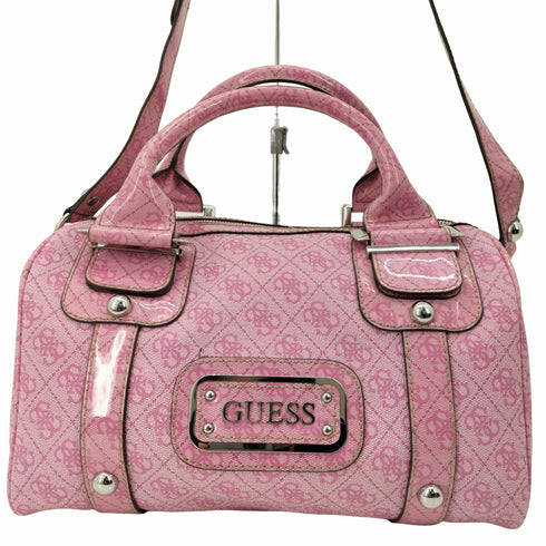 ゲス GUESS モノグラム ボストン 2way ショルダーバッグ レディース