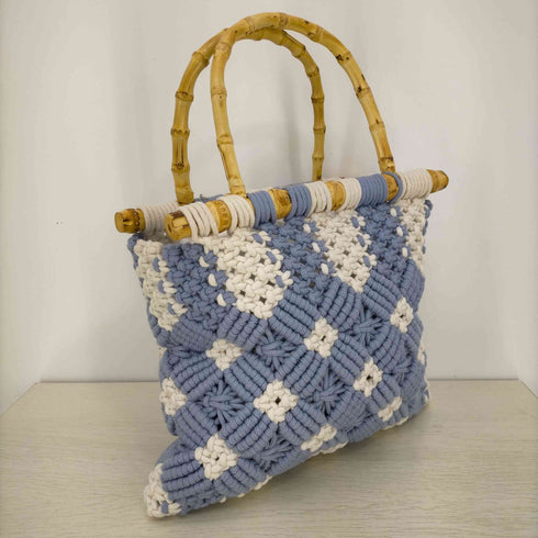 ザラ ZARA バンブーハンドル マクラメトートバッグ レディース
