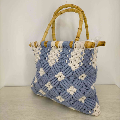 ザラ ZARA バンブーハンドル マクラメトートバッグ レディース