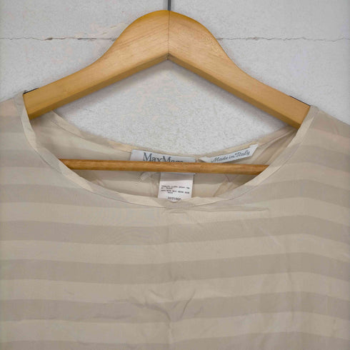 マックスマーラ MAX MARA 白タグ シルクボーダーS/S TEE レディース