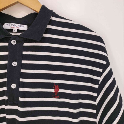 ユーエスポロアッスン U.S. POLO ASSN ロゴ刺繍 ボーダーポロシャツワンピース レディース FREE