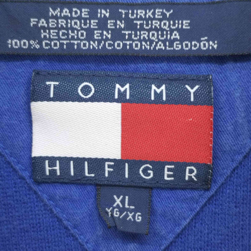 トミーヒルフィガー TOMMY HILFIGER フラッグタグ ロゴワンポイント ハーフジップ ポロシャツ メンズ import:XL